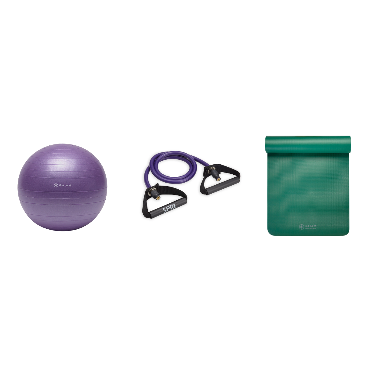 Fitness Bundle - Balance Ball (55cm), Xertube (Ultra Heavy), Fitness Mat (Green)