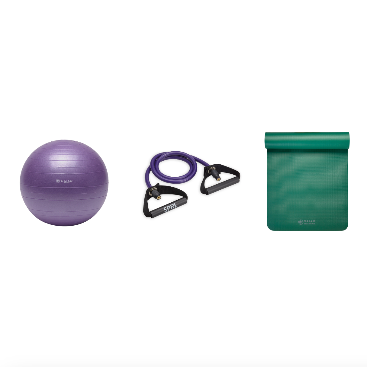 Fitness Bundle - Balance Ball (55cm), Xertube (Ultra Heavy), Fitness Mat (Green)